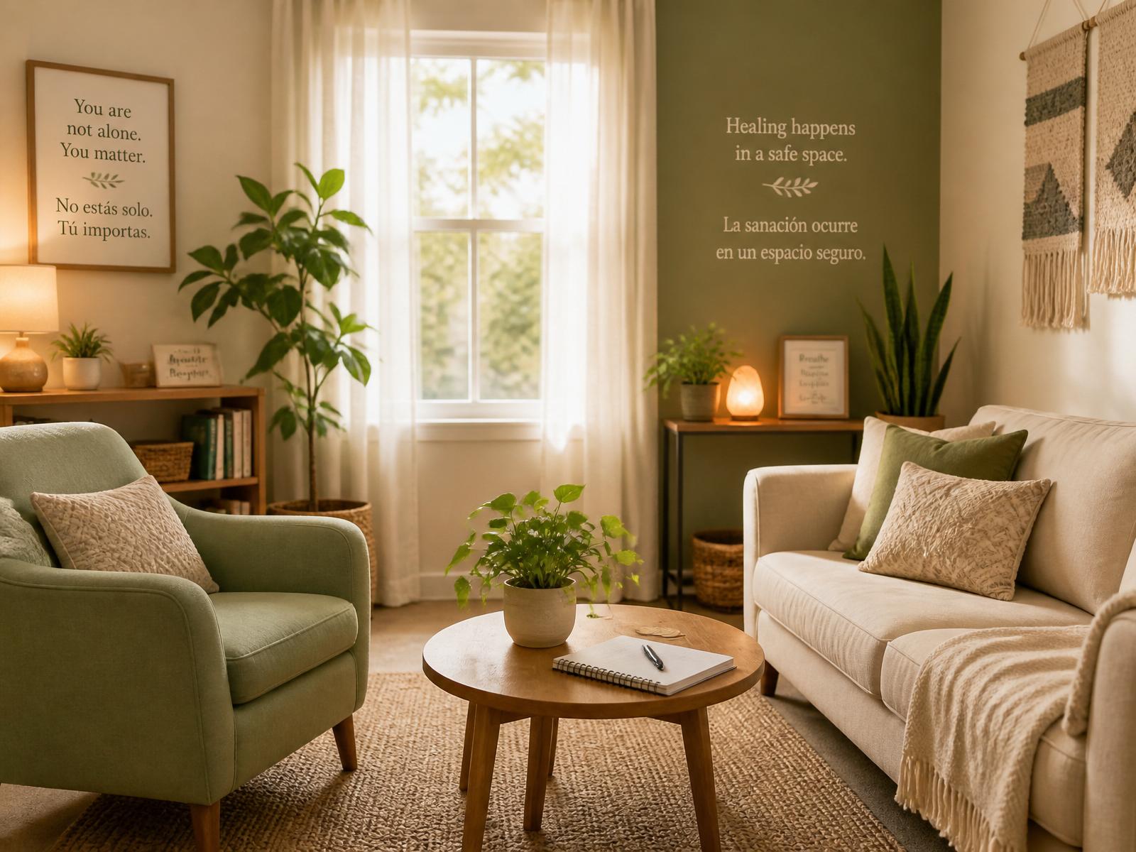 Calm, light-filled therapy space